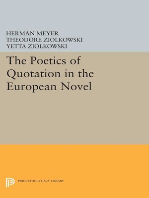 cover image of The Poetics of Quotation in the European Novel